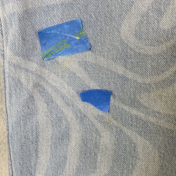 H&M Jeans Juniors 18 Wide Leg Swirl Pattern Light Wash Adjustable Waist Flaw - Picture 15 of 16